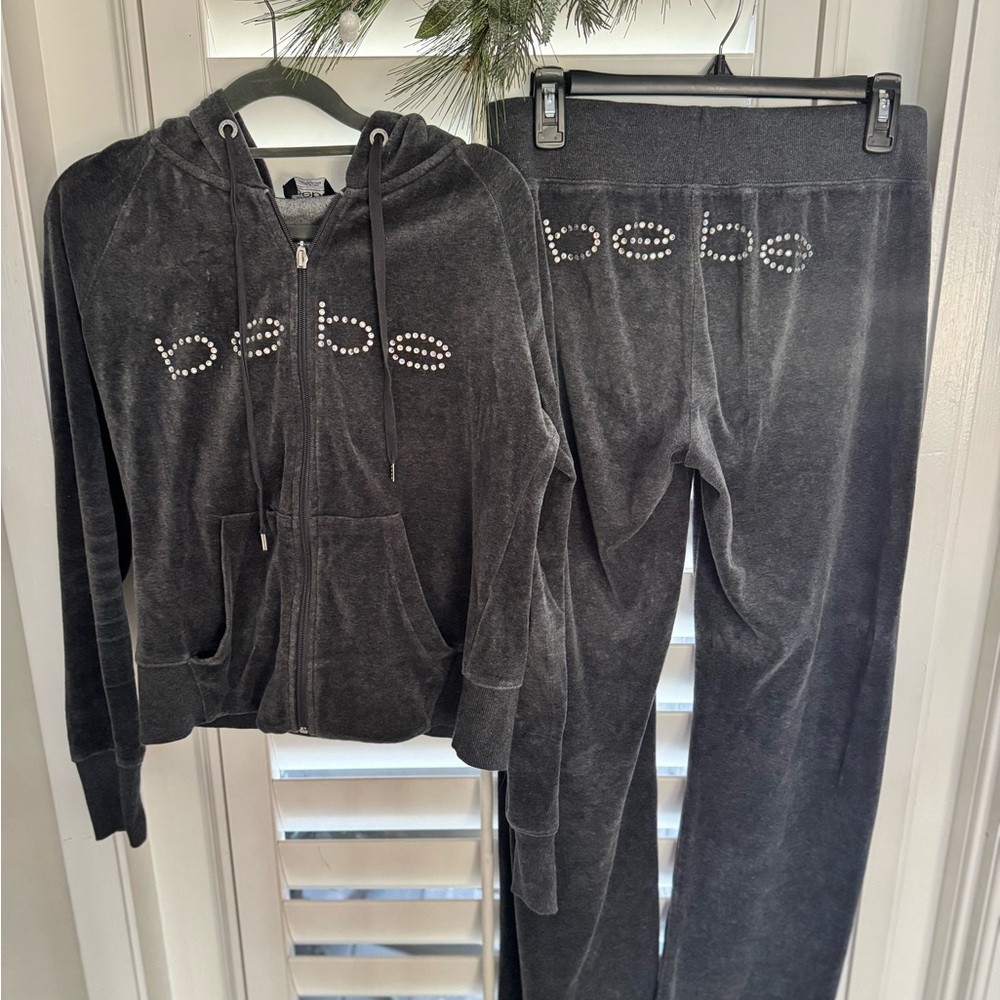 Bebe Charcoal Gray Tracksuit